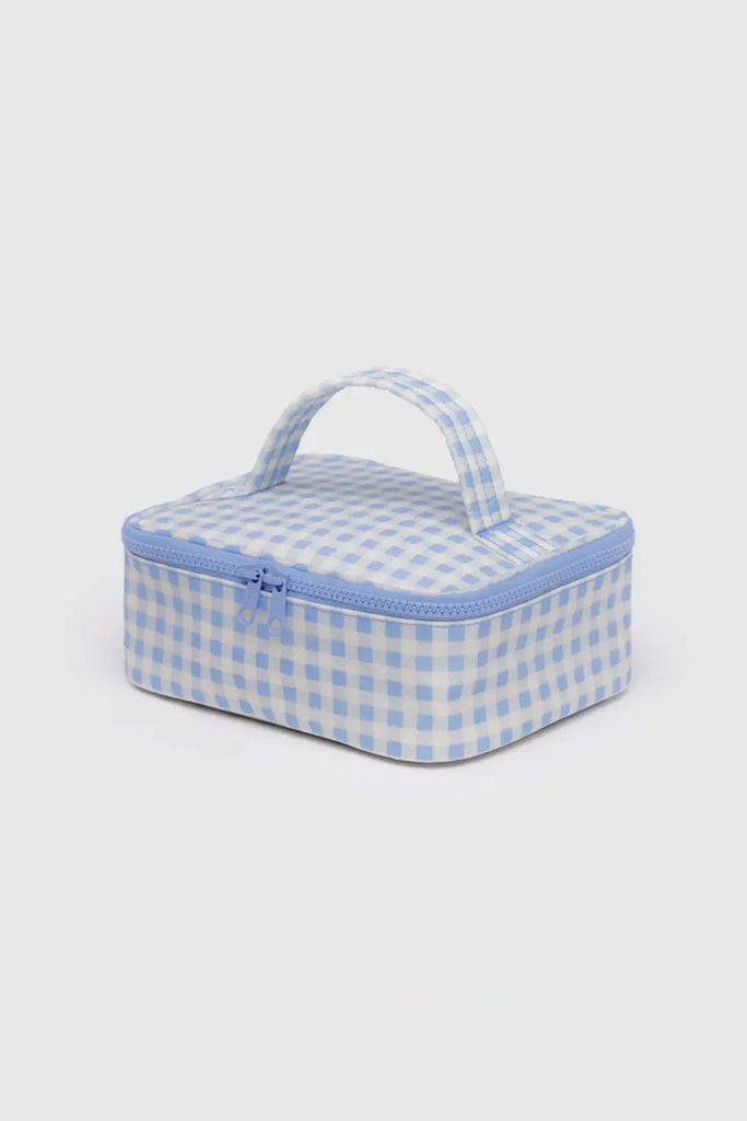 Small Cosmetic Case (Light Blue Gingham) by Baggu
