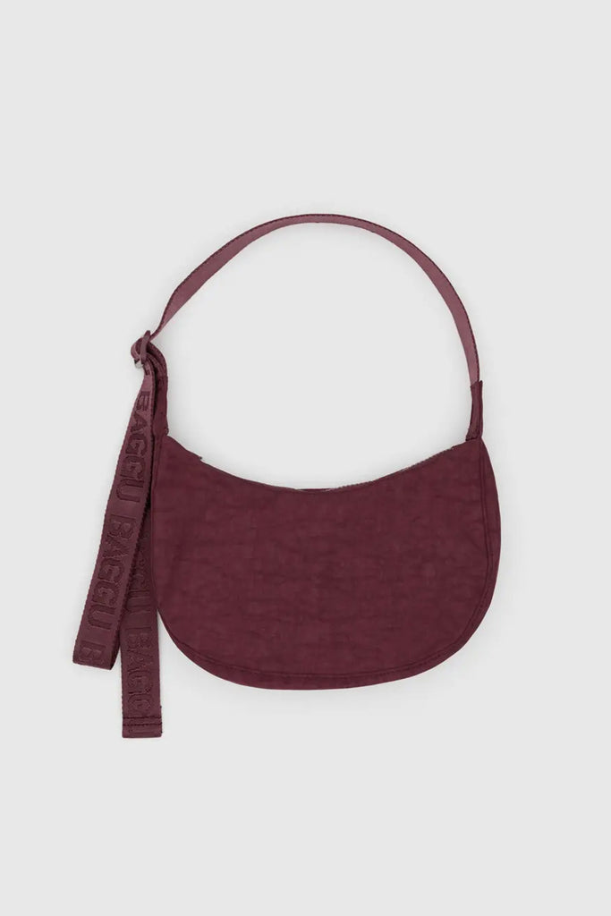 Small Nylon Crescent Bag (Mahogany) by Baggu