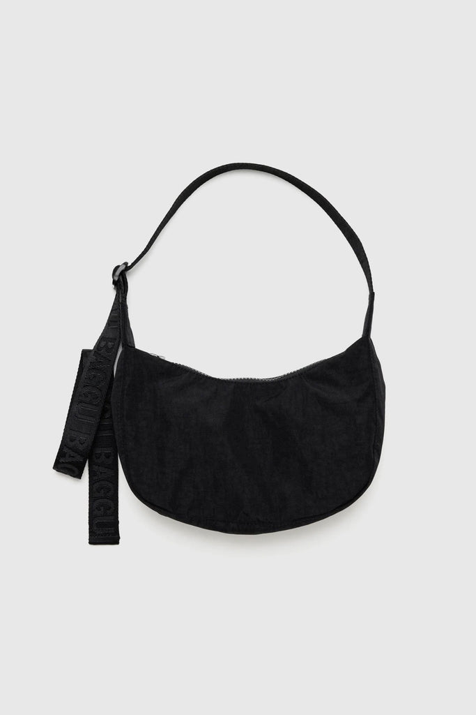 Small Nylon Crescent Bag (Black) by Baggu