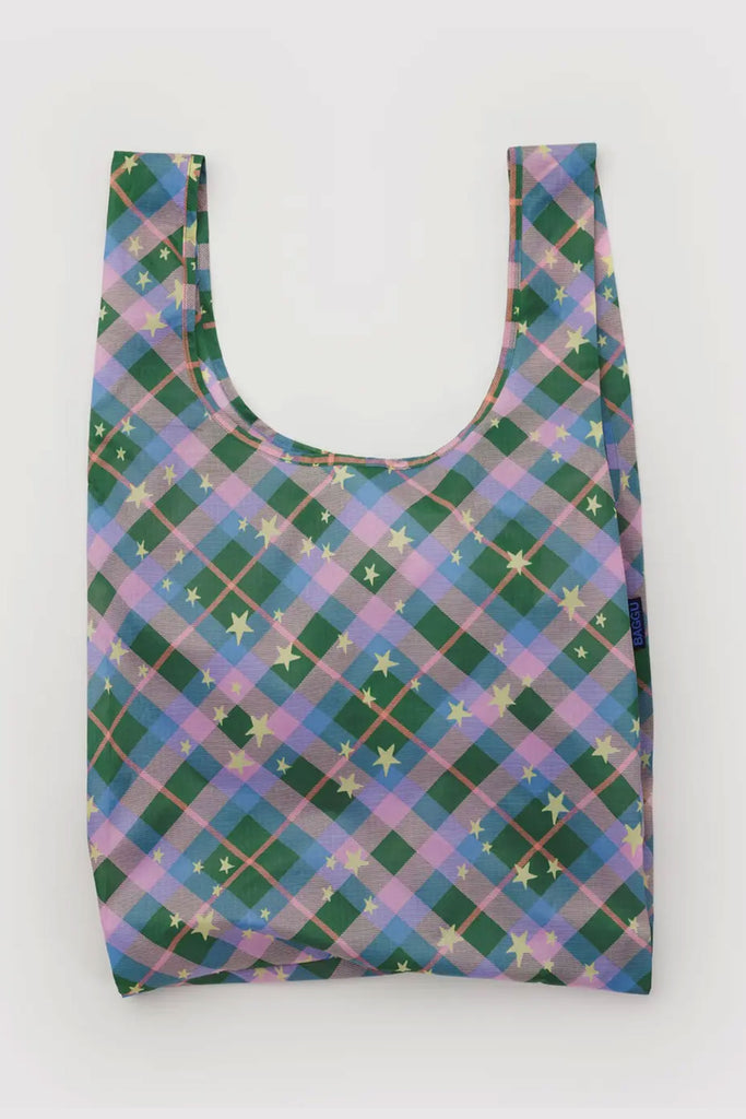Standard Reusable Tote (Green Star Plaid) by Baggu