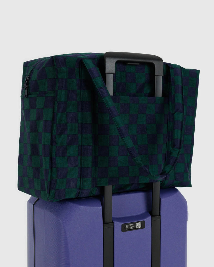 Cloud Carry On (Navy Green Check) by Baggu