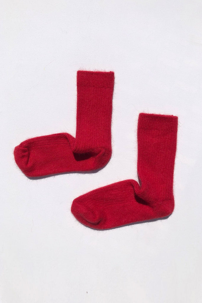 Angora Wool Socks (Red Coral) by Billy Bamboo