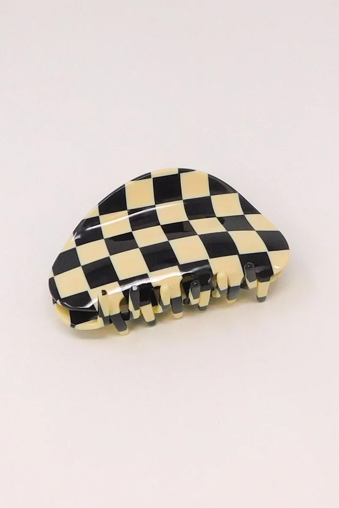 Checker Claw Clip (Black+White)
