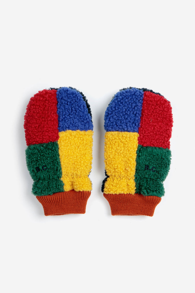 Color Block Sheepskin Mittens (Kids) by Bobo Choses