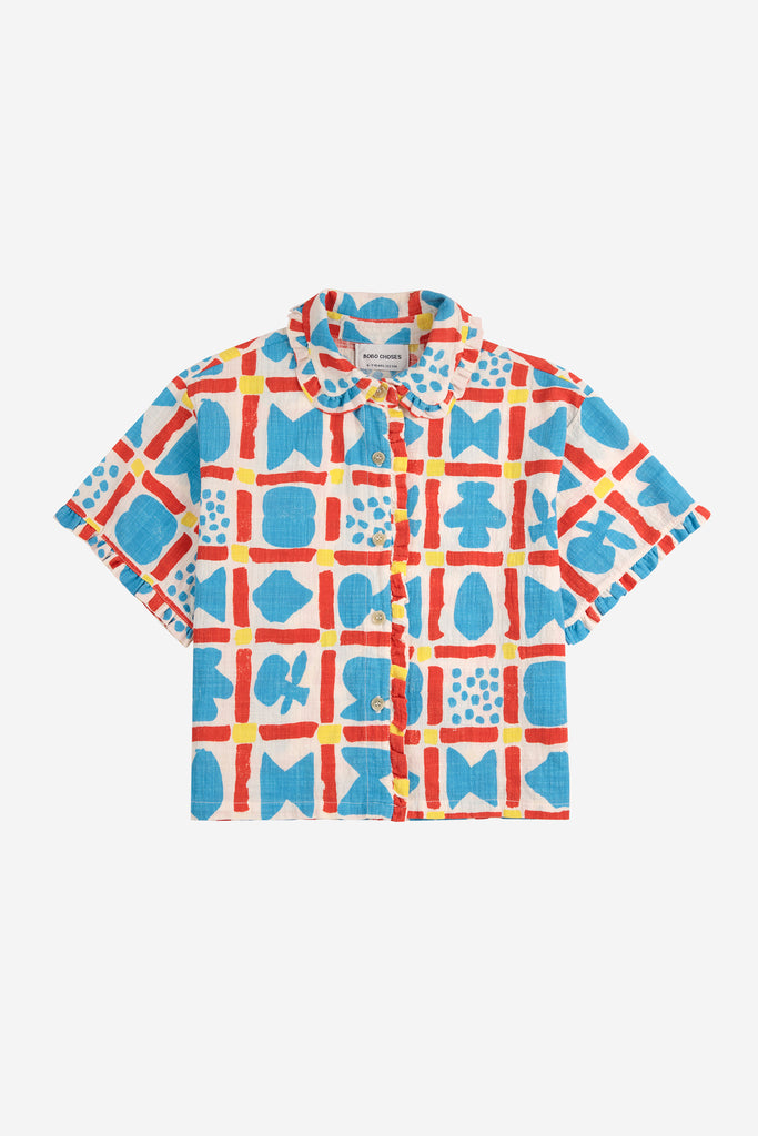 Geometric Game Woven Shirt (Kids) by Bobo Choses