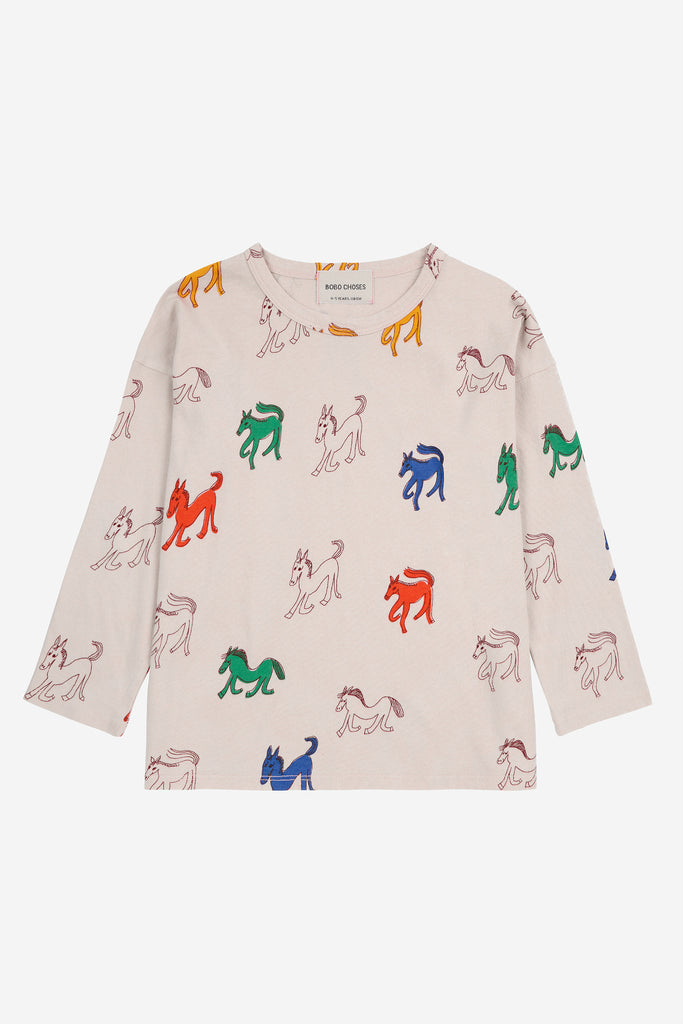 Wonder Horse Long Sleeve Tee (Kids) by Bobo Choses