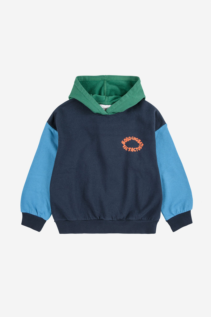 Tic Tac Toe Color Block Hoodie (Kids) by Bobo Choses