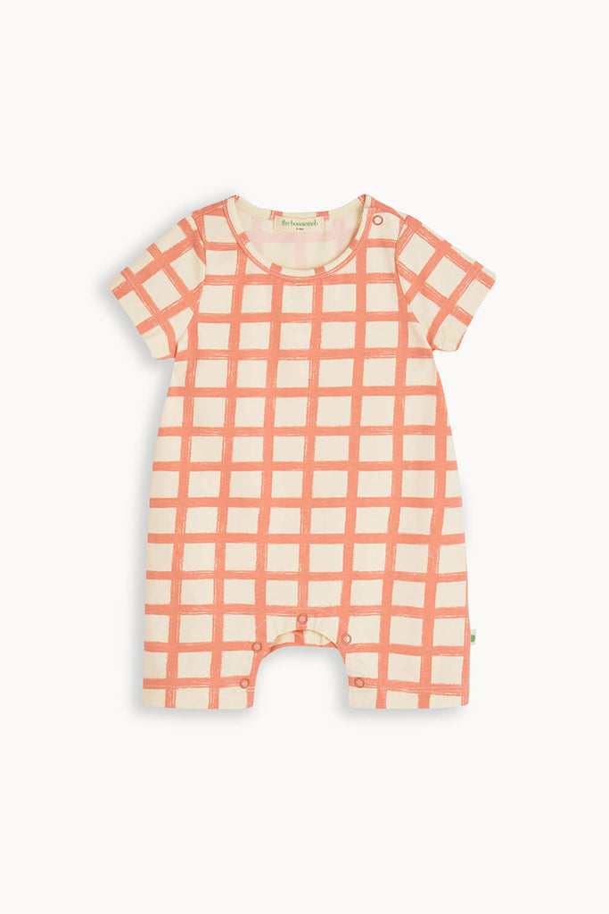 Checker Playsuit (Terracotta) by bonniemob