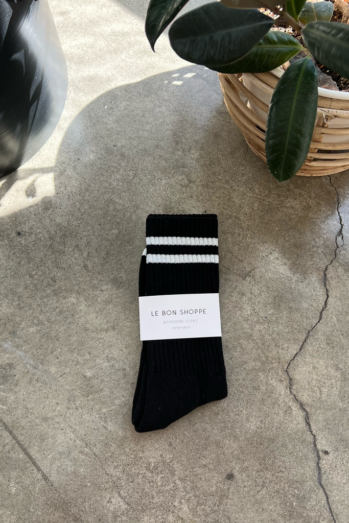 Extended Boyfriend Socks (Classic White) by Le Bon Shoppe