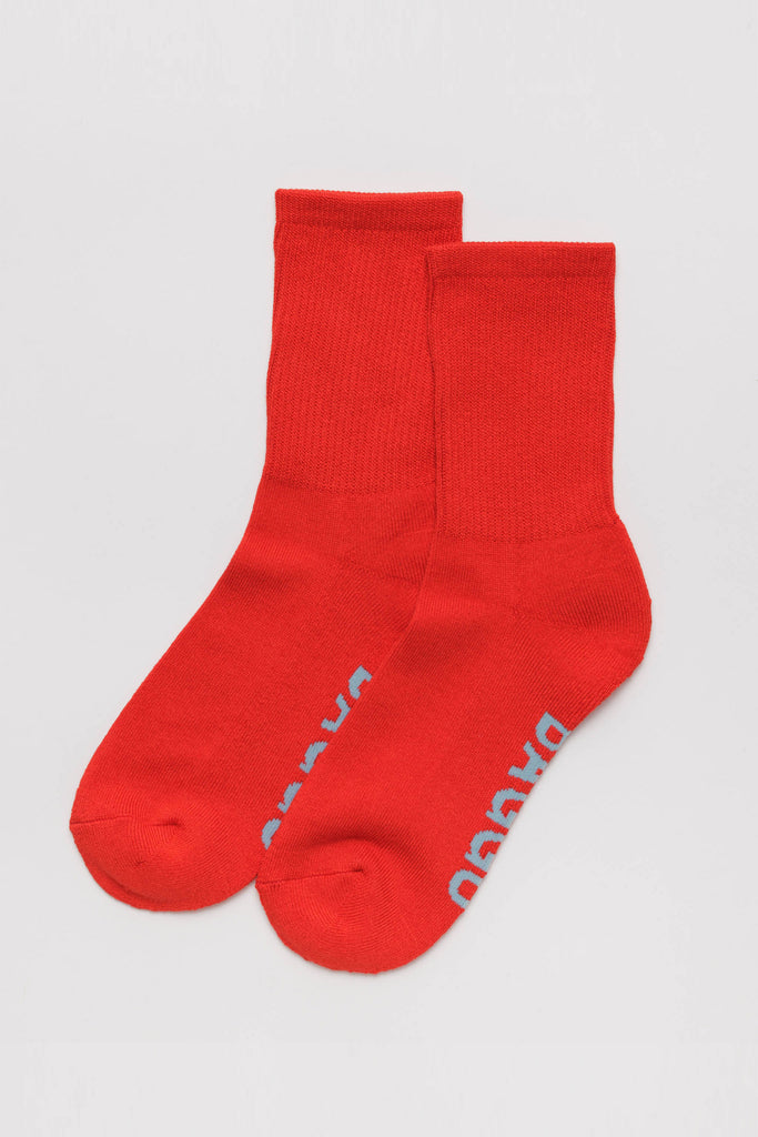 Ribbed Socks (Candy Apple) by Baggu