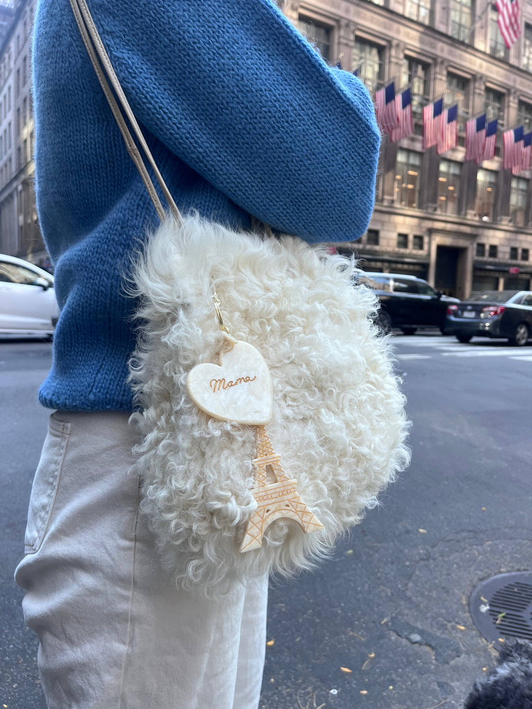 Hand-painted Mama Heart Acetate Bag Charm + Keychain by Solar Eclipse