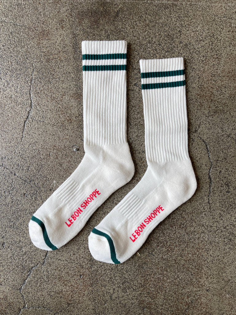 Extended Boyfriend Socks (Classic White) by Le Bon Shoppe