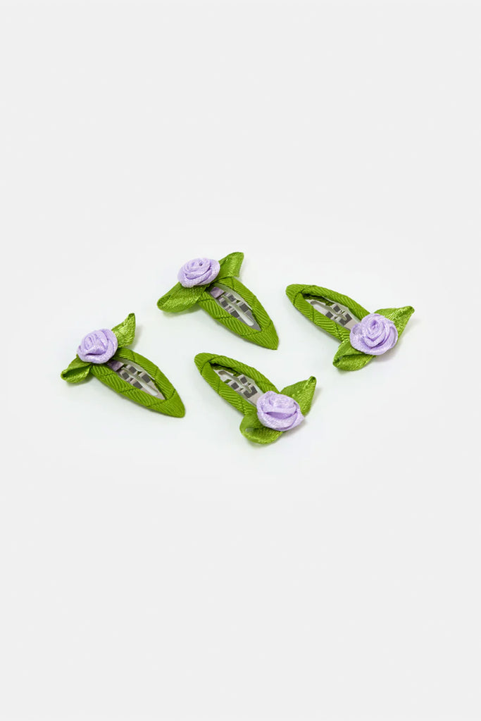 Rosette Snap Clips (Lilac) by The Yo Store