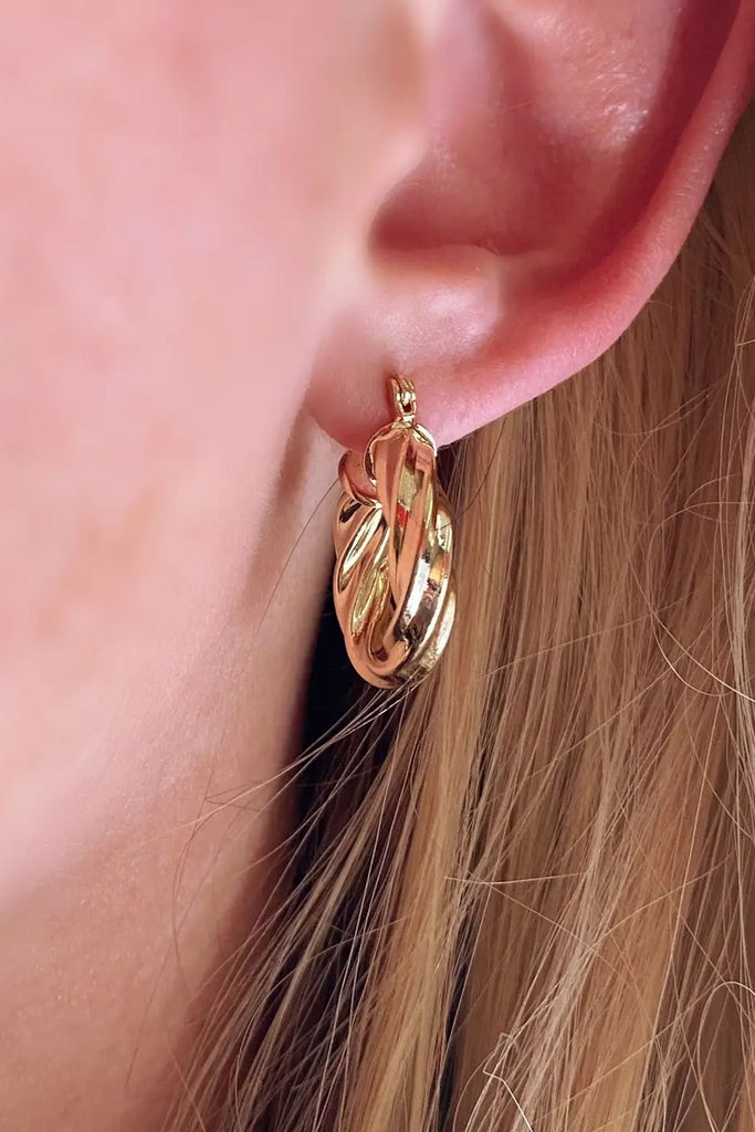 Chunky Twisted Hoop Earrings