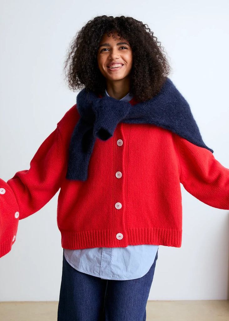 Emma Wool Cardigan (Red) by surprise