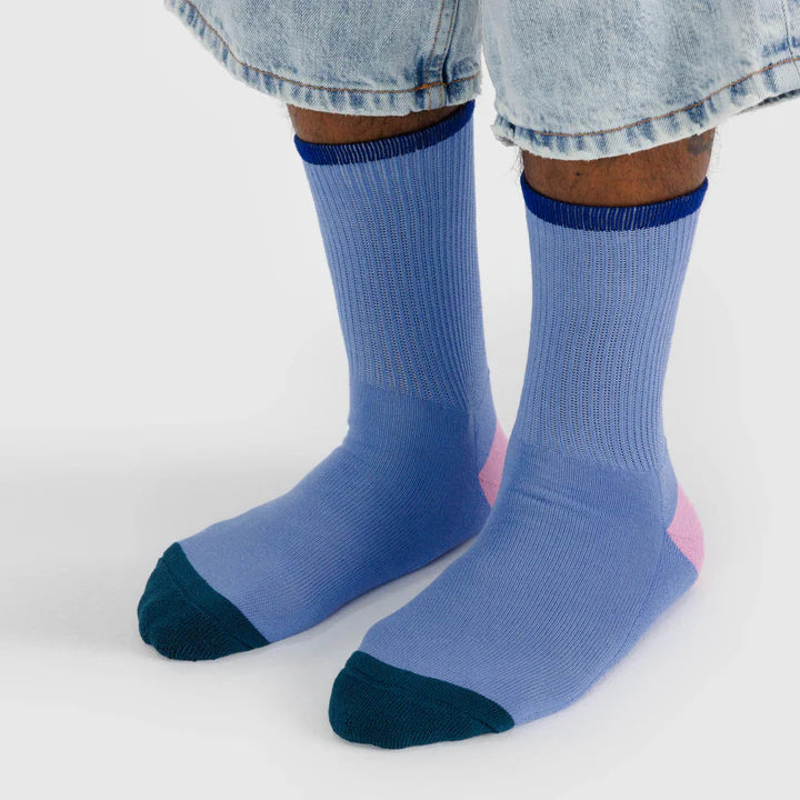 Ribbed Socks (Cornflower Mix) by Baggu