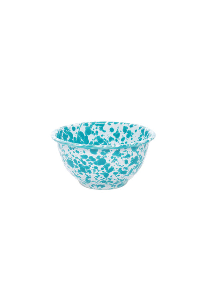 Small Footed Bowl (Turquoise Splatter) by Crow Canyon