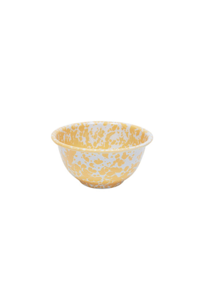 Small Footed Bowl (Yellow Splatter) by Crow Canyon