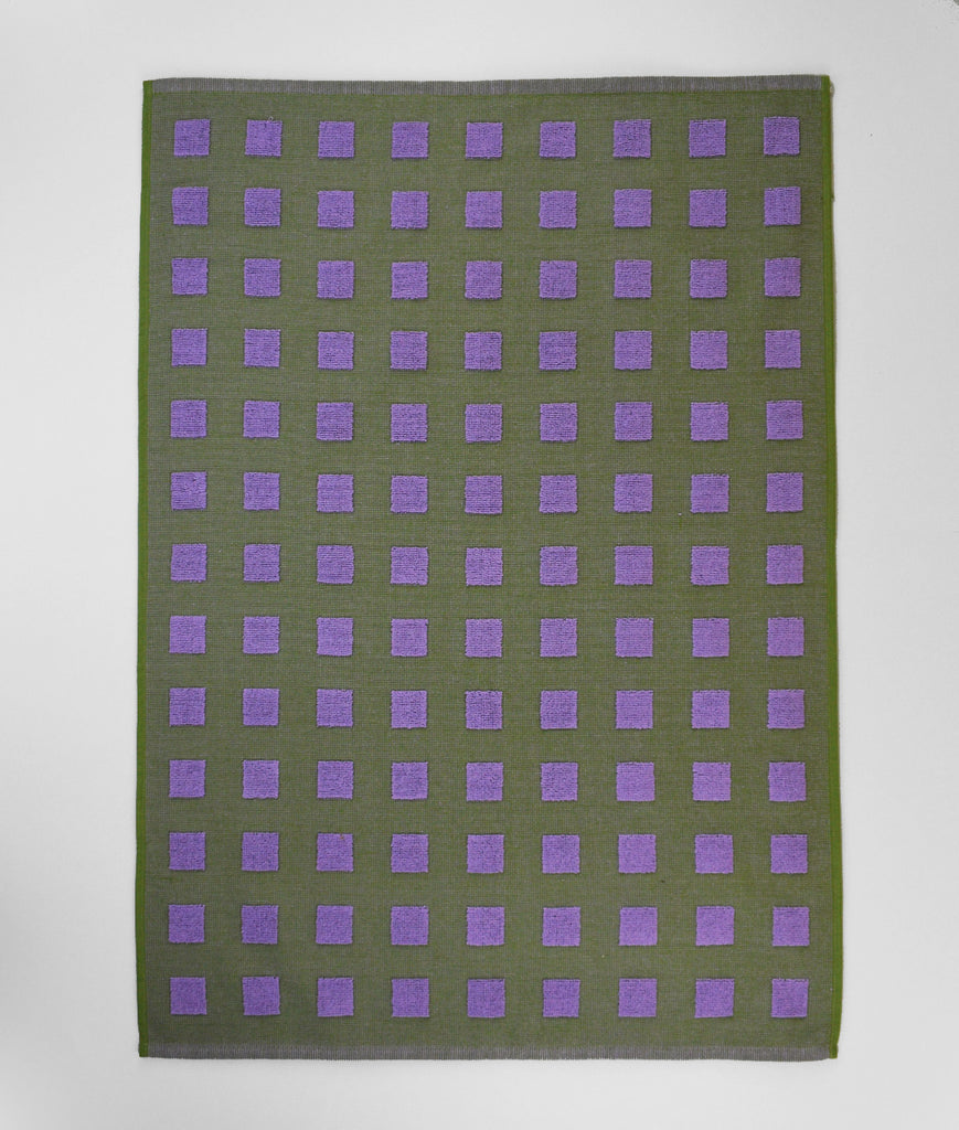 Squares Tea Towel (Olive/Lilac) by Wrap