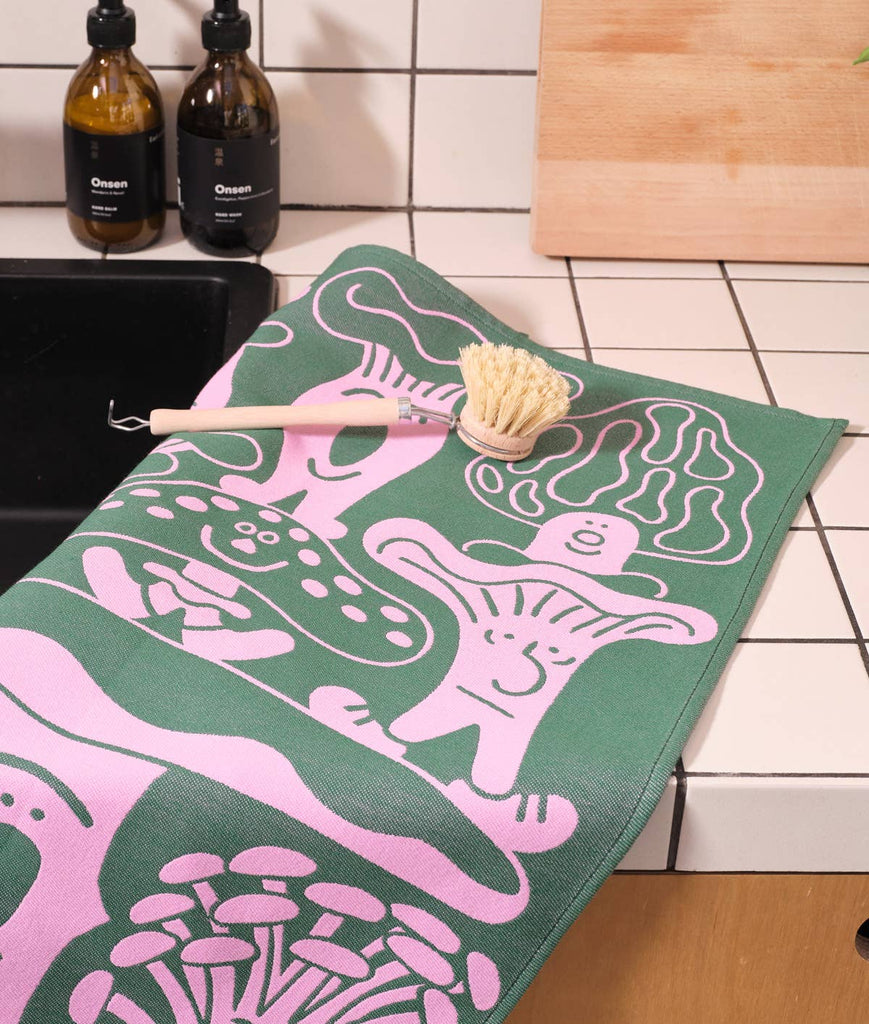 Mushrooms Woven Cotton Tea Towel by Wrap