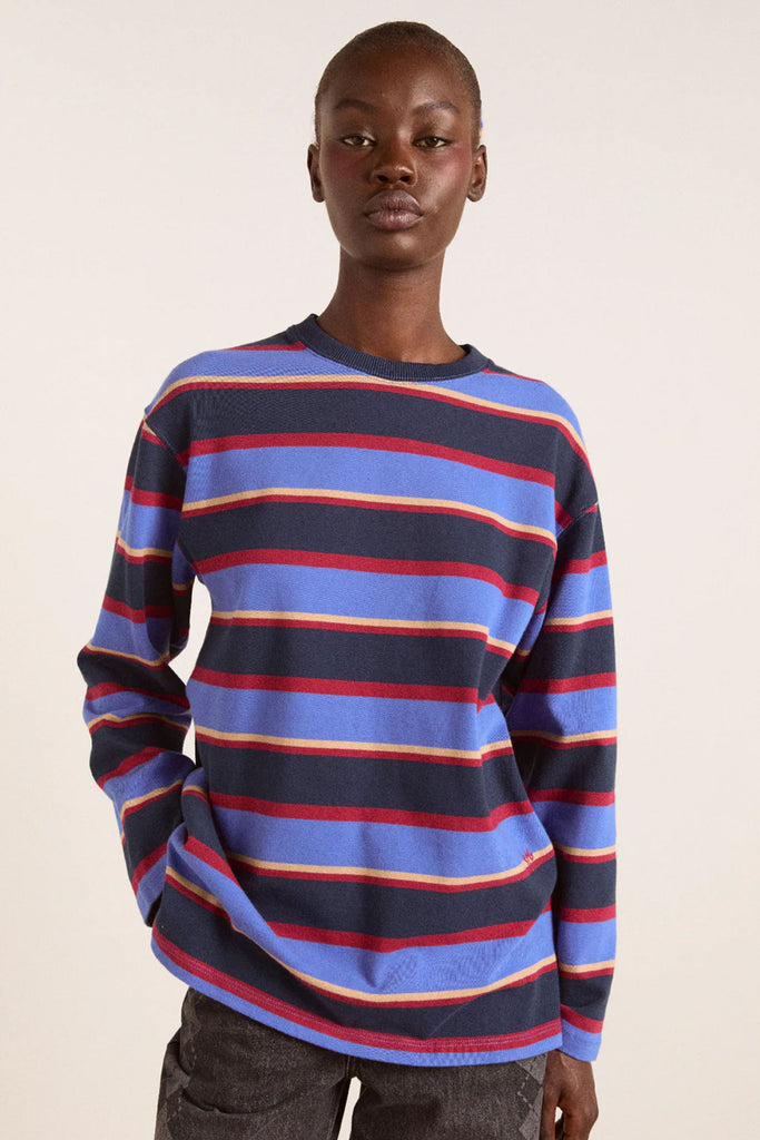 Ali Long Sleeve Tee (Blue Stripe) by Damson Madder