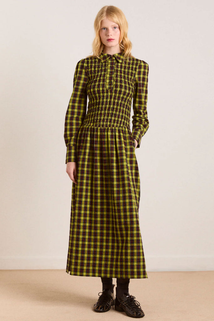 Hazel Midi Dress (Bold Yellow) by Damson Madder