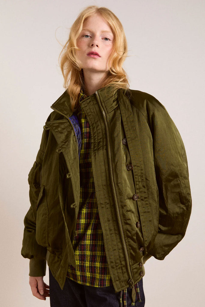 Joanie Bomber Jacket (Olive) by Damson Madder