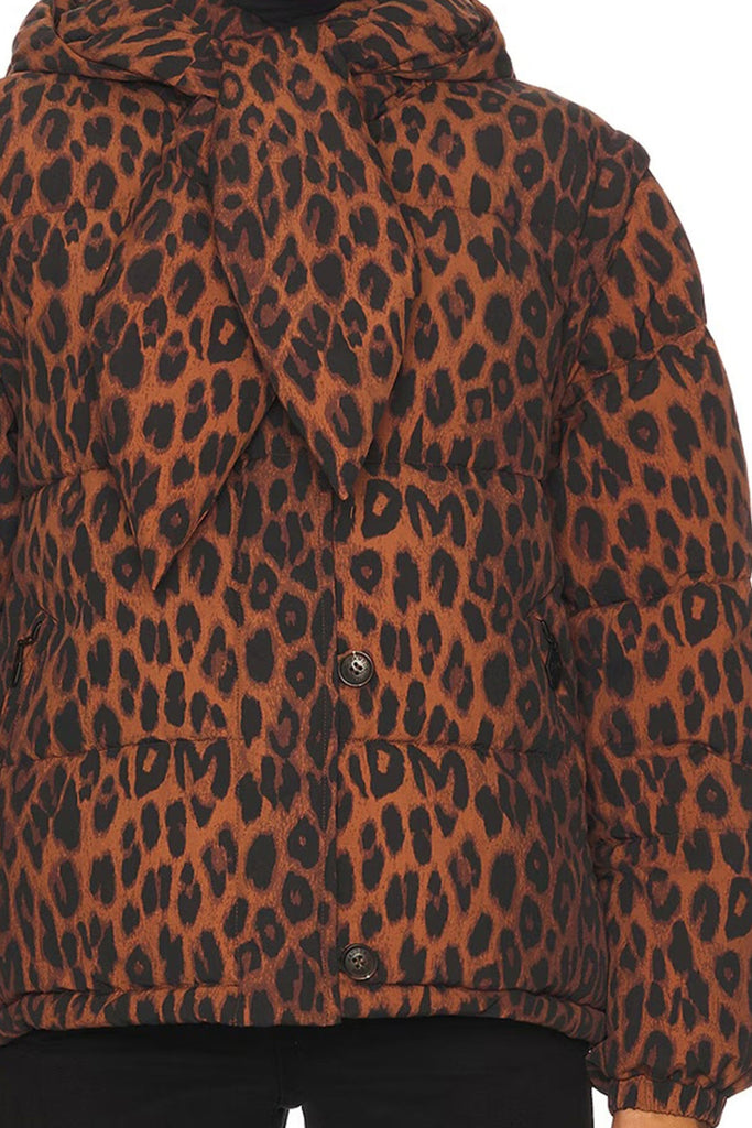 Pearl Hooded Puffer (Choc Leopard) by Damson Madder