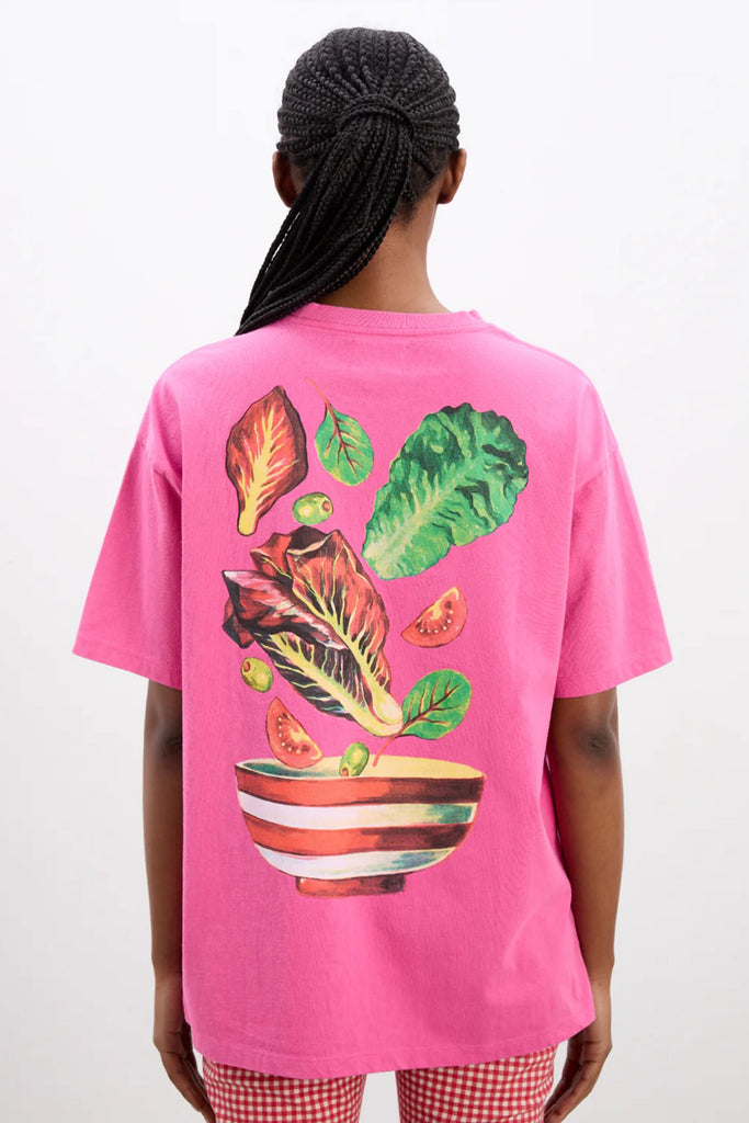Salad Boyfriend Tee (Pink) by Damson Madder