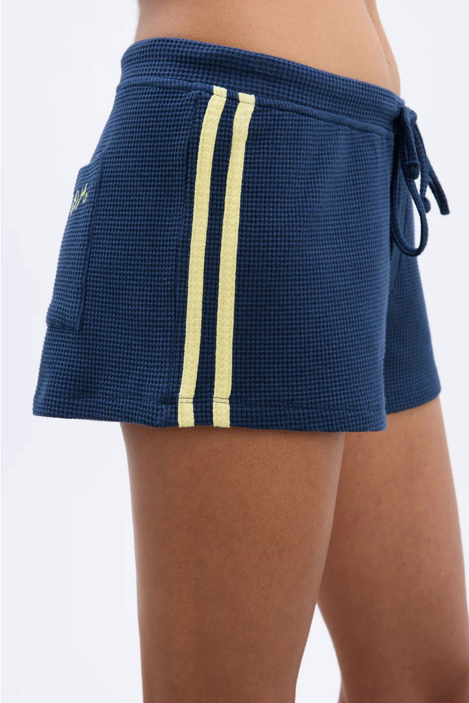 Pippa Waffle Shorts (Navy/Butter) by Damson Madder