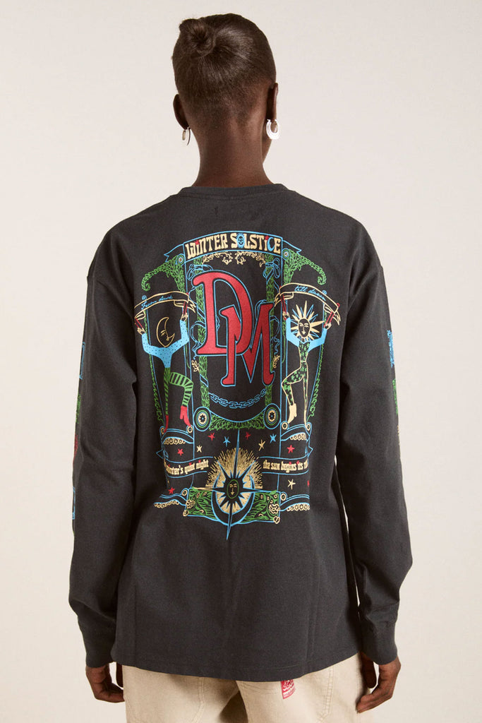 Winter Solstice Long Sleeve Tee (Charcoal) by Damson Madder