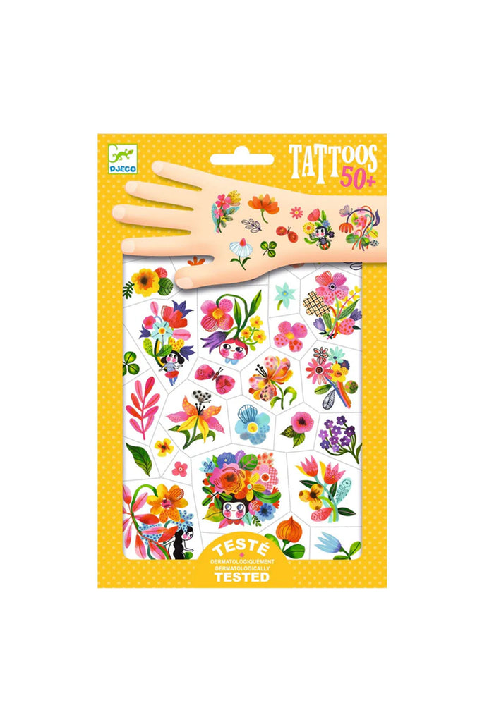 Kids Temporary Tattoos (Aqua Flor) by Djeco Toys