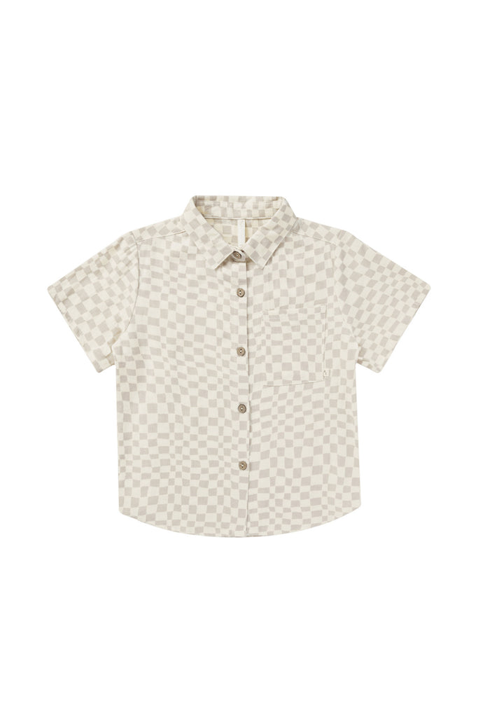 Collared Short Sleeve Shirt (Dove Check)