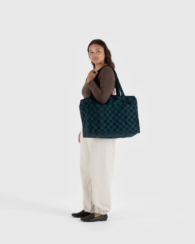 Cloud Carry On (Navy Green Check) by Baggu