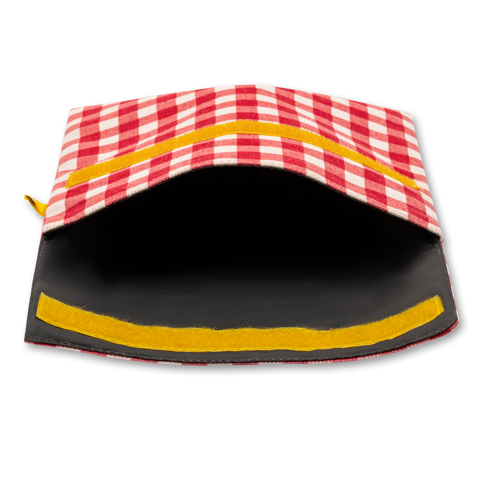 Flip Snack Bag (Gingham Red) by Fluf