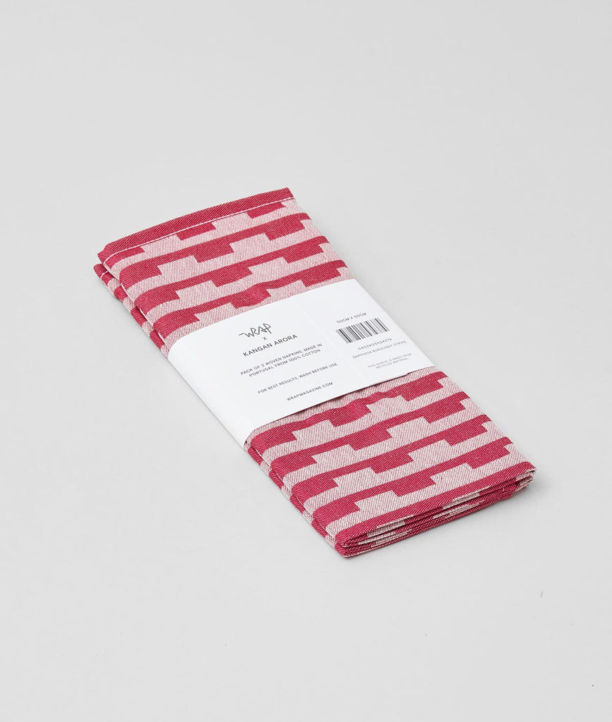 Broken Stripes Napkin Set (Burgundy) by Wrap