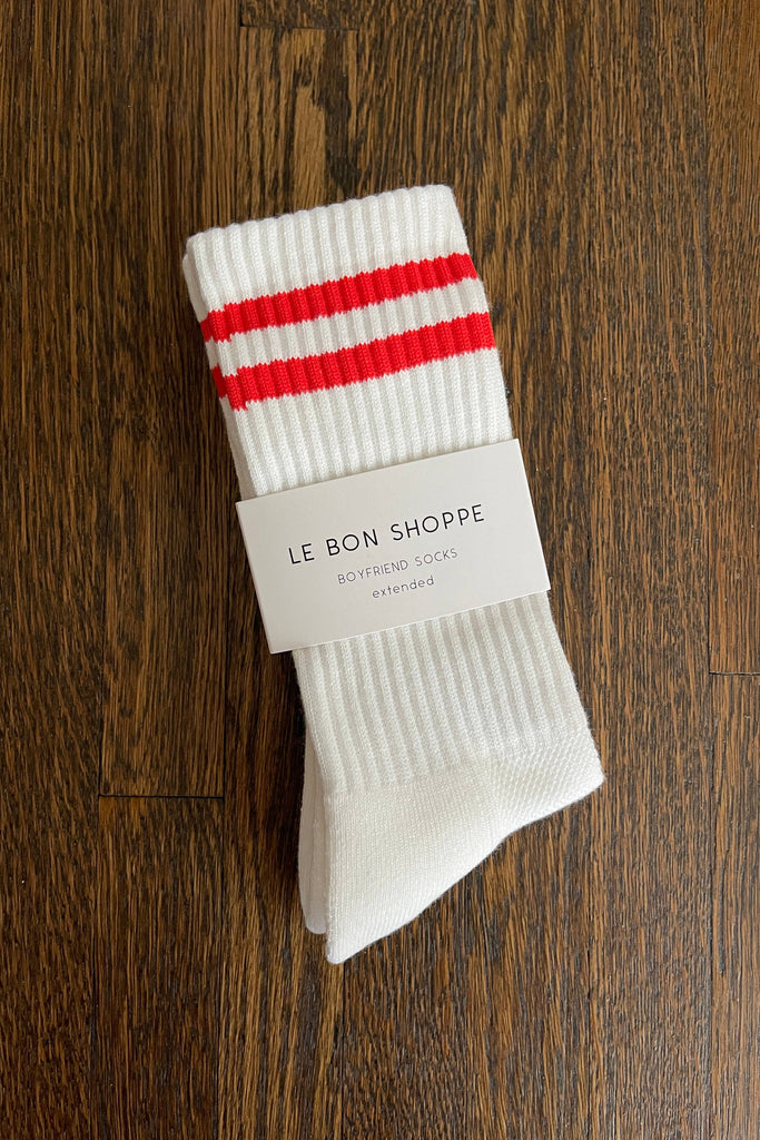 Extended Boyfriend Socks (Classic White) by Le Bon Shoppe