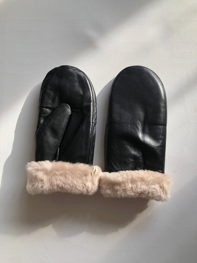 Leather Mittens (Black) by Billy Bamboo