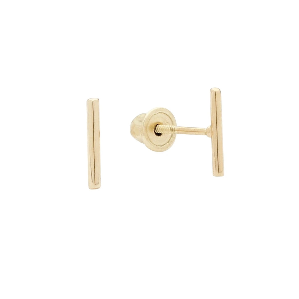 Bar Stud (Solid Gold) by Ofina Jewelry