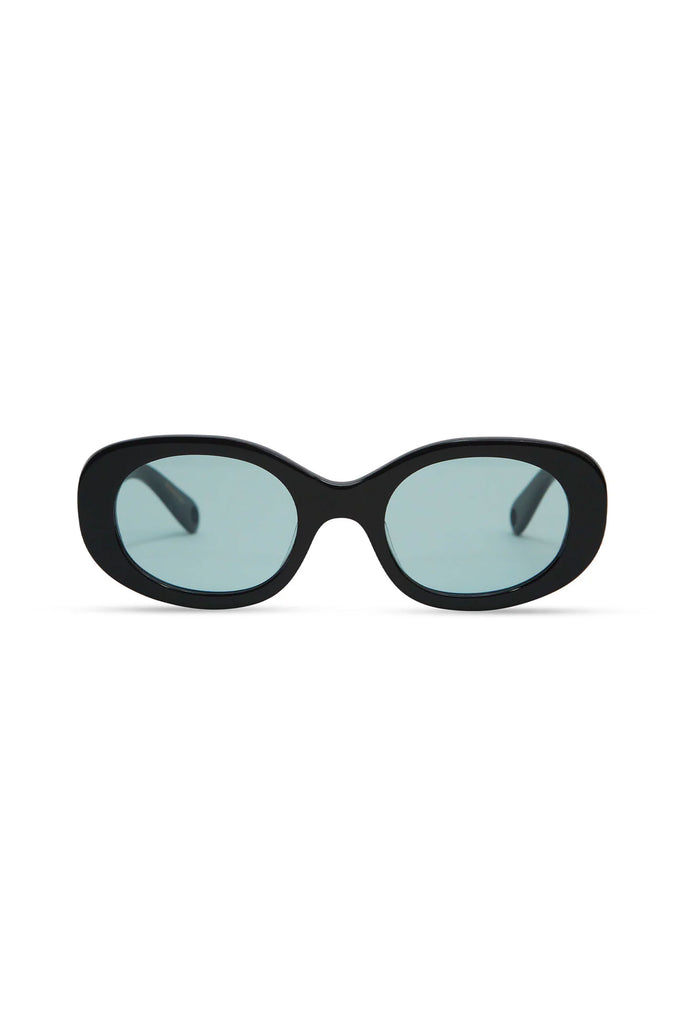 Lyna Sunglasses (Gloss Black Teal Lens) by Elisa Johnson