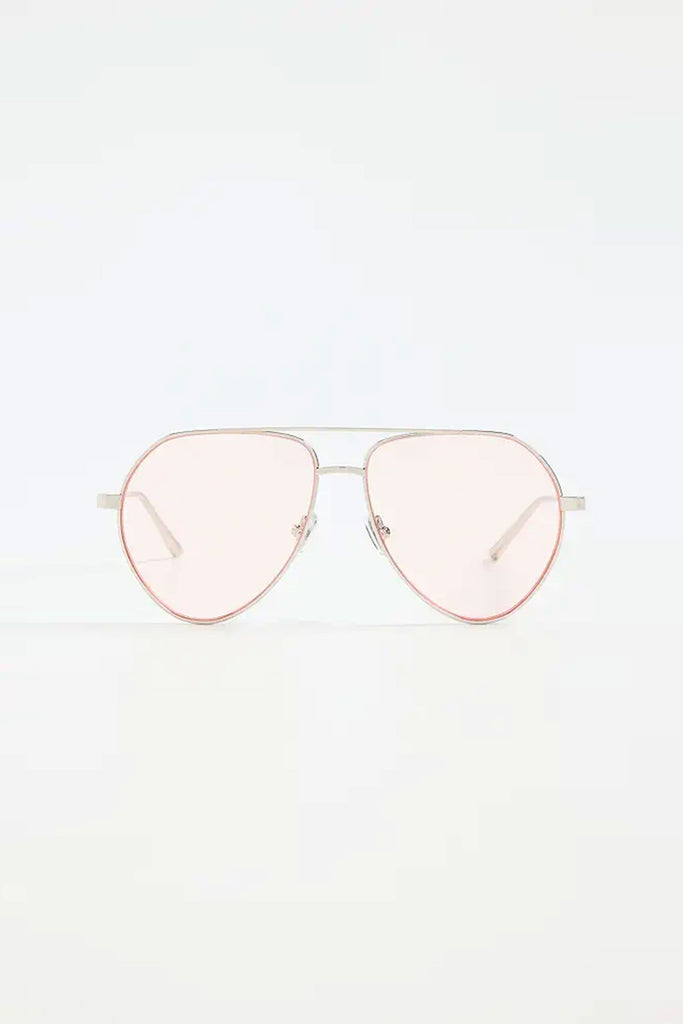 Sam Sunglasses (Silver Metal Pink Lens) by Elisa Johnson