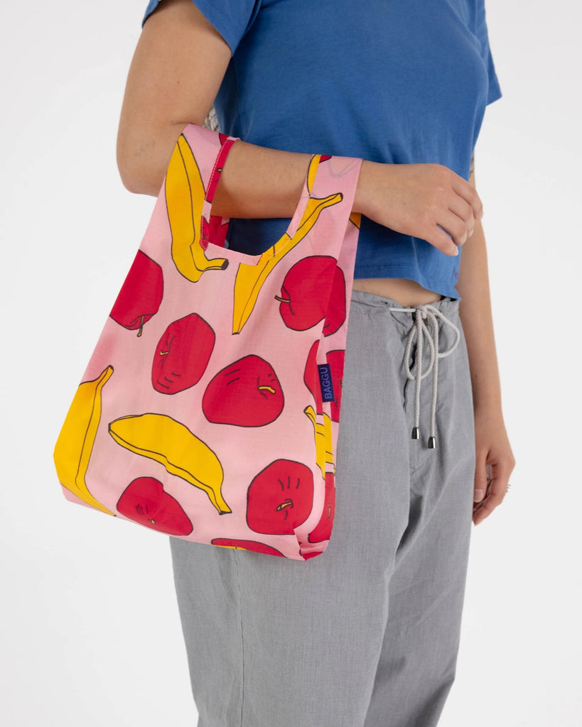 Baby Reusable Tote (Light Pink Apples Bananas) by Baggu