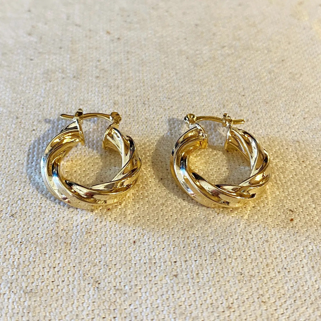 Chunky Twisted Hoop Earrings
