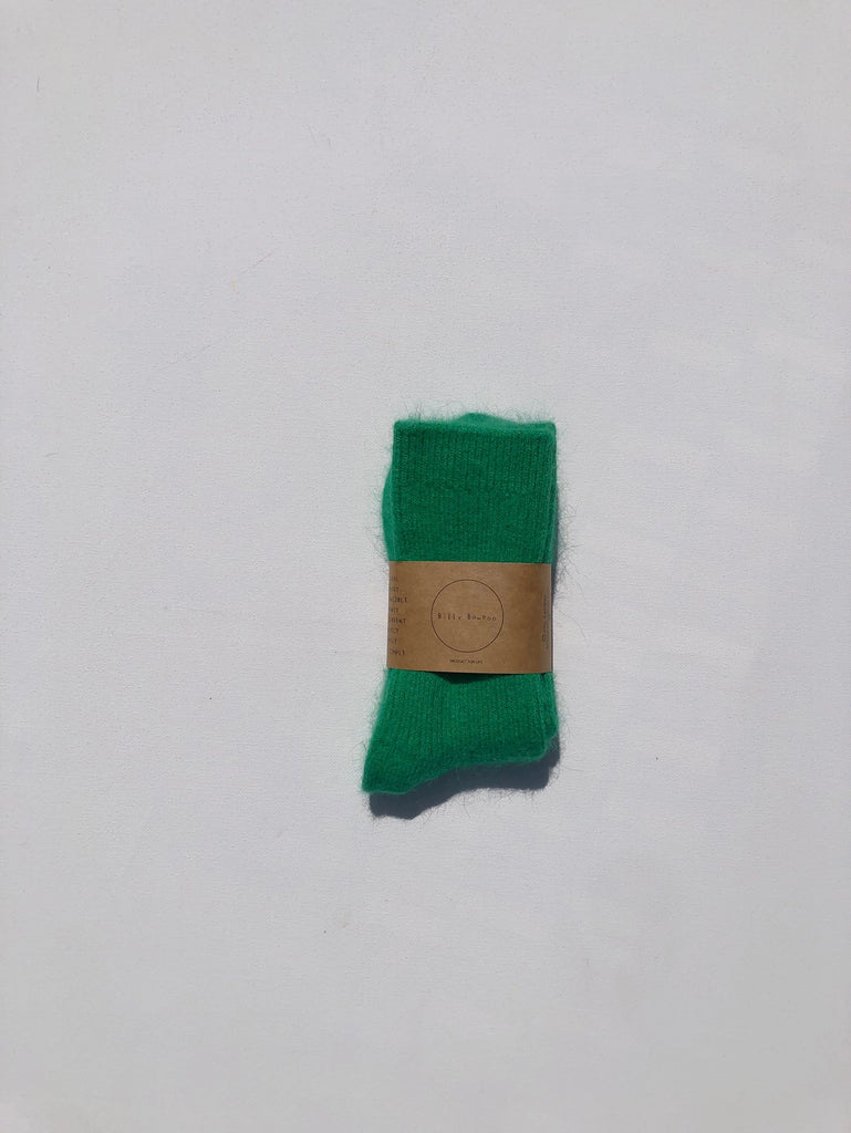 Angora Wool Socks (Emerald Green) by Billy Bamboo