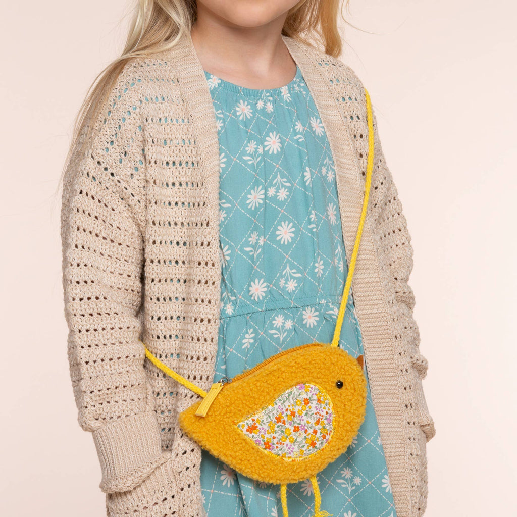 Bird Chick Plush Crossbody Purse (Yellow) by Peppercorn Kids