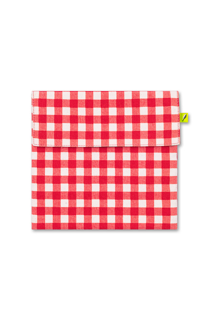 Flip Snack Bag (Gingham Red) by Fluf