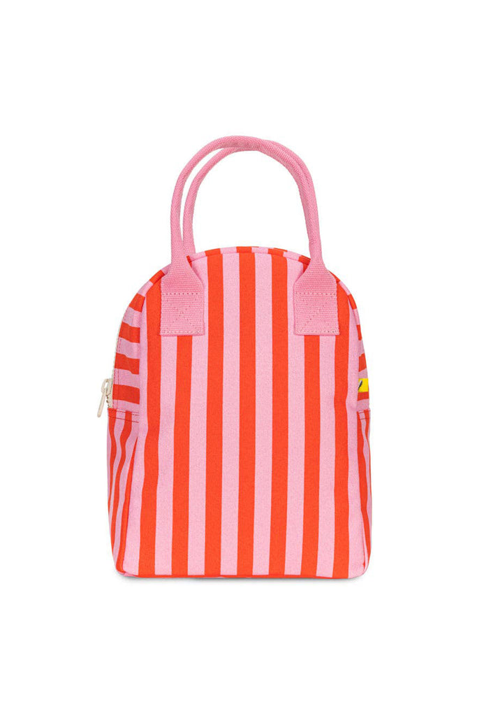 Zipper Lunch Bag (Awning Stripe Pink) by Fluf