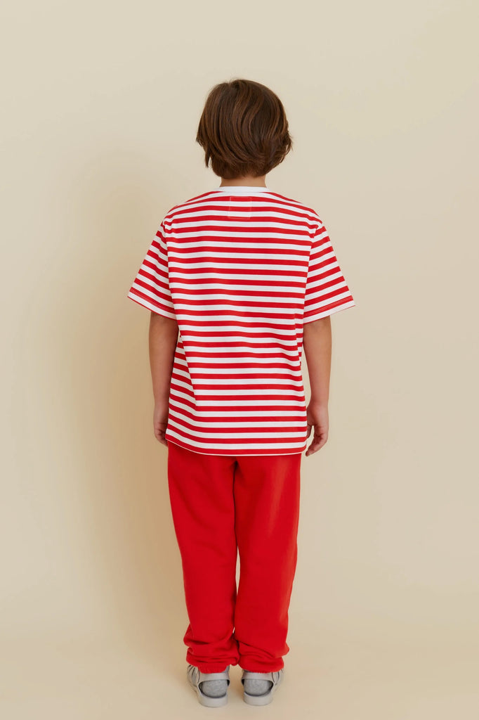 Striped Tee (Red) by OXOX CLUB