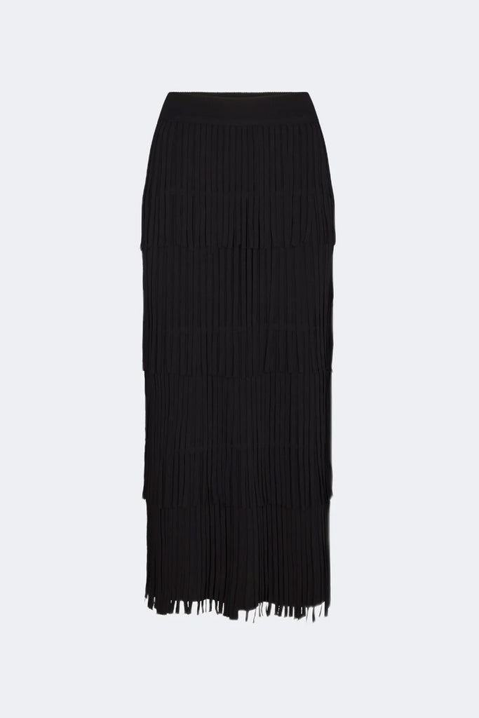 Za Za Knit Fringe Skirt (Black) by Simon Miller