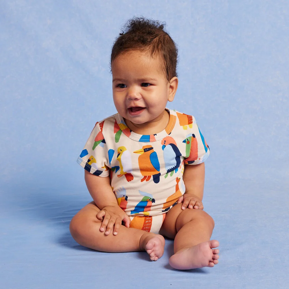 Flamin' Galahs Short Sleeve Onesie by Halcyon Nights